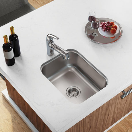 Dayton Stainless Steel 16-1/2" x 18-1/4" x 8", Single Bowl Undermount Bar Sink