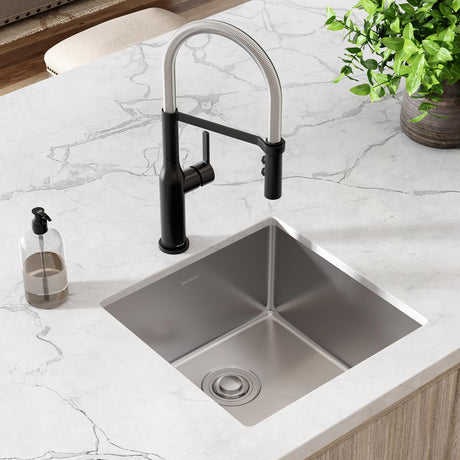 18 Gauge Stainless Steel 18.5 x 18.5 x 9 Single Bowl Undermount Kitchen Sink