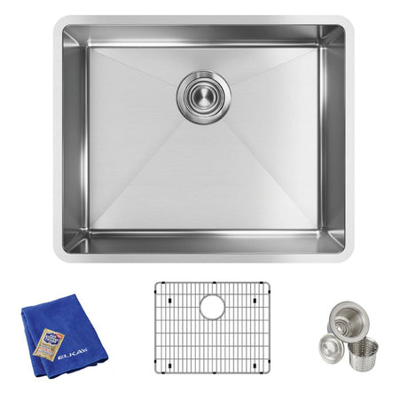 18 Gauge Stainless Steel 22.5 x 18.5 x 9 Single Bowl Undermount  Kit