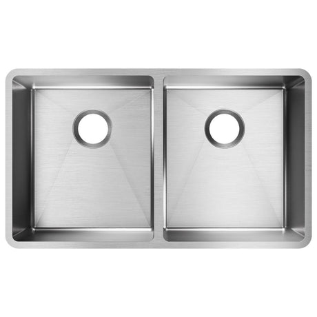 18 Gauge Stainless Steel 31.5 x 18.5 x 9 Double Bowl Undermount Kitchen Sink