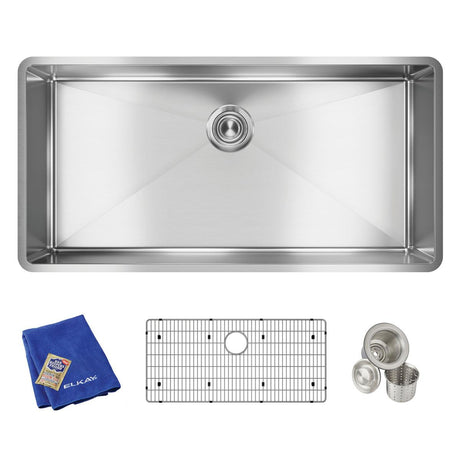 18 Gauge Stainless Steel 36.5 x 18.5 x 9 Single Bowl Undermount  Kit
