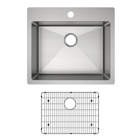 18 Gauge Stainless Steel 25 x 22 x 9 Single Bowl Dual Mount Kitchen Sink Kit