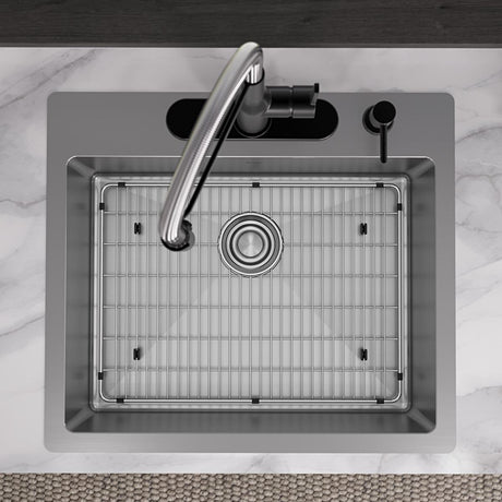 18 Gauge Stainless Steel 25 x 22 x 9 Single Bowl Dual Mount Kitchen Sink Kit