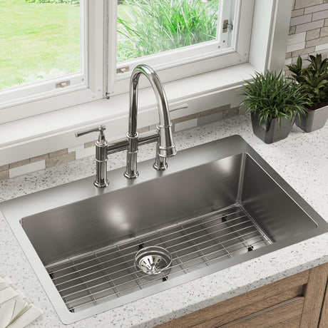 18 Gauge Stainless Steel 33 x 22 x 9 Single Bowl Dual Mount Kitchen Sink Kit