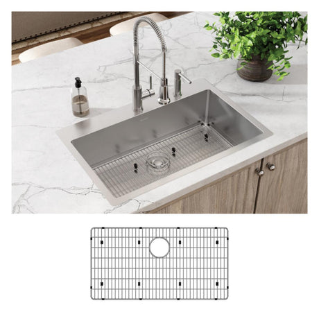 18 Gauge Stainless Steel 33 x 22 x 9 Single Bowl Dual Mount Kitchen Sink Kit