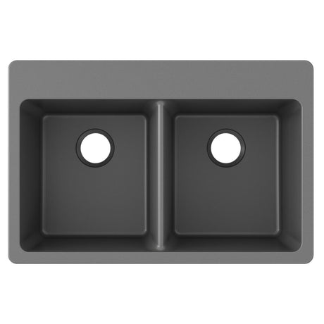 Quartz 33x22x9.5 Dbl Drop-in Sink