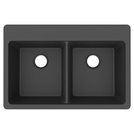 Quartz 33x22x9.5 Dbl Drop-in Sink