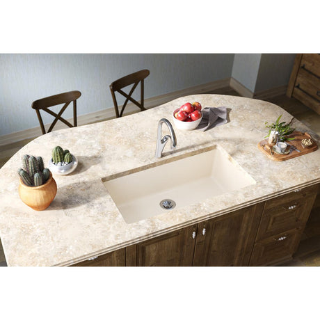Quartz Luxe 35-7/8" x 19" x 9" Single Bowl Undermount Kitchen Sink with Perfect Drain® Parchment