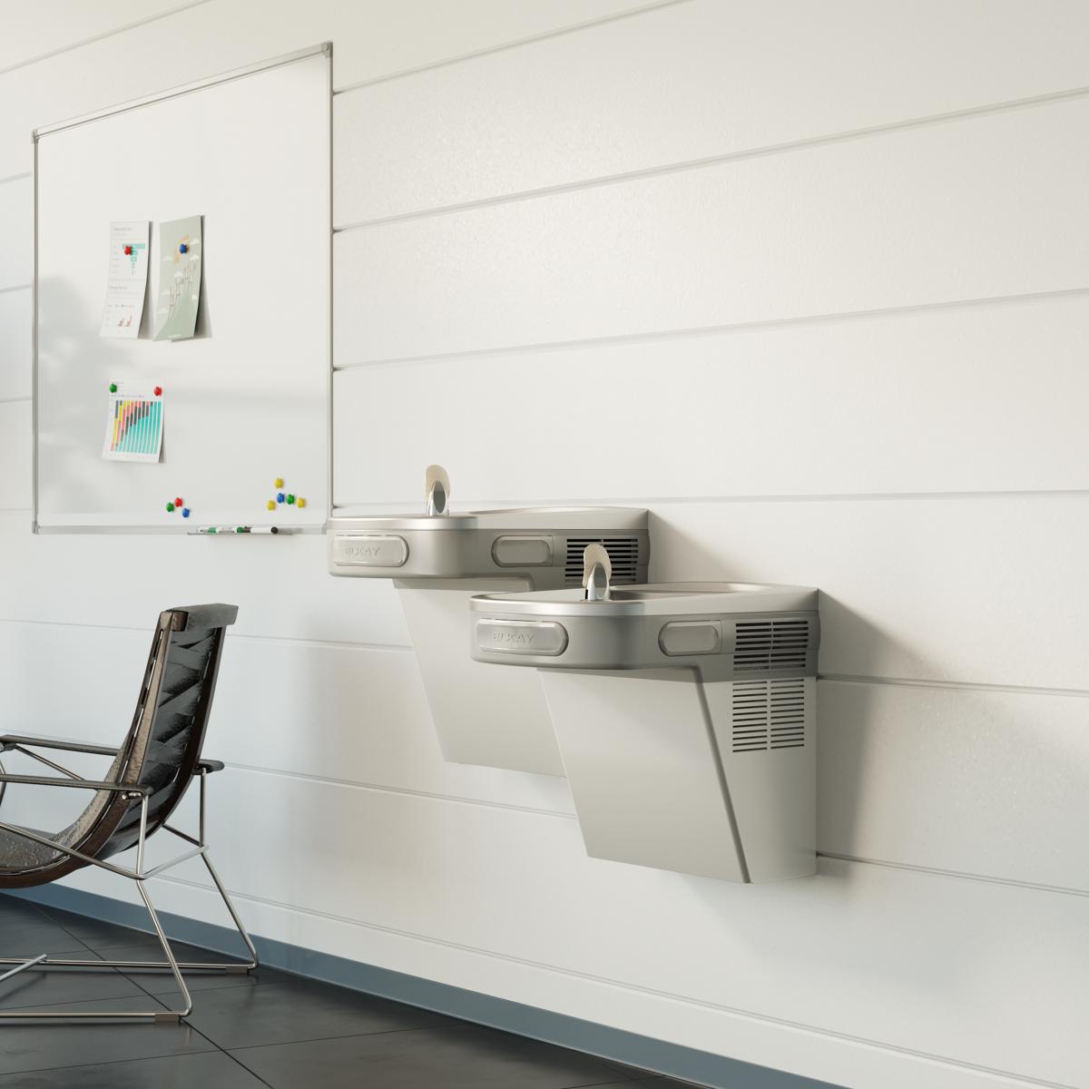 Elkay Versatile Cooler Wall Mount Bi-Level ADA Non-Filtered Refrigerated, Stainless