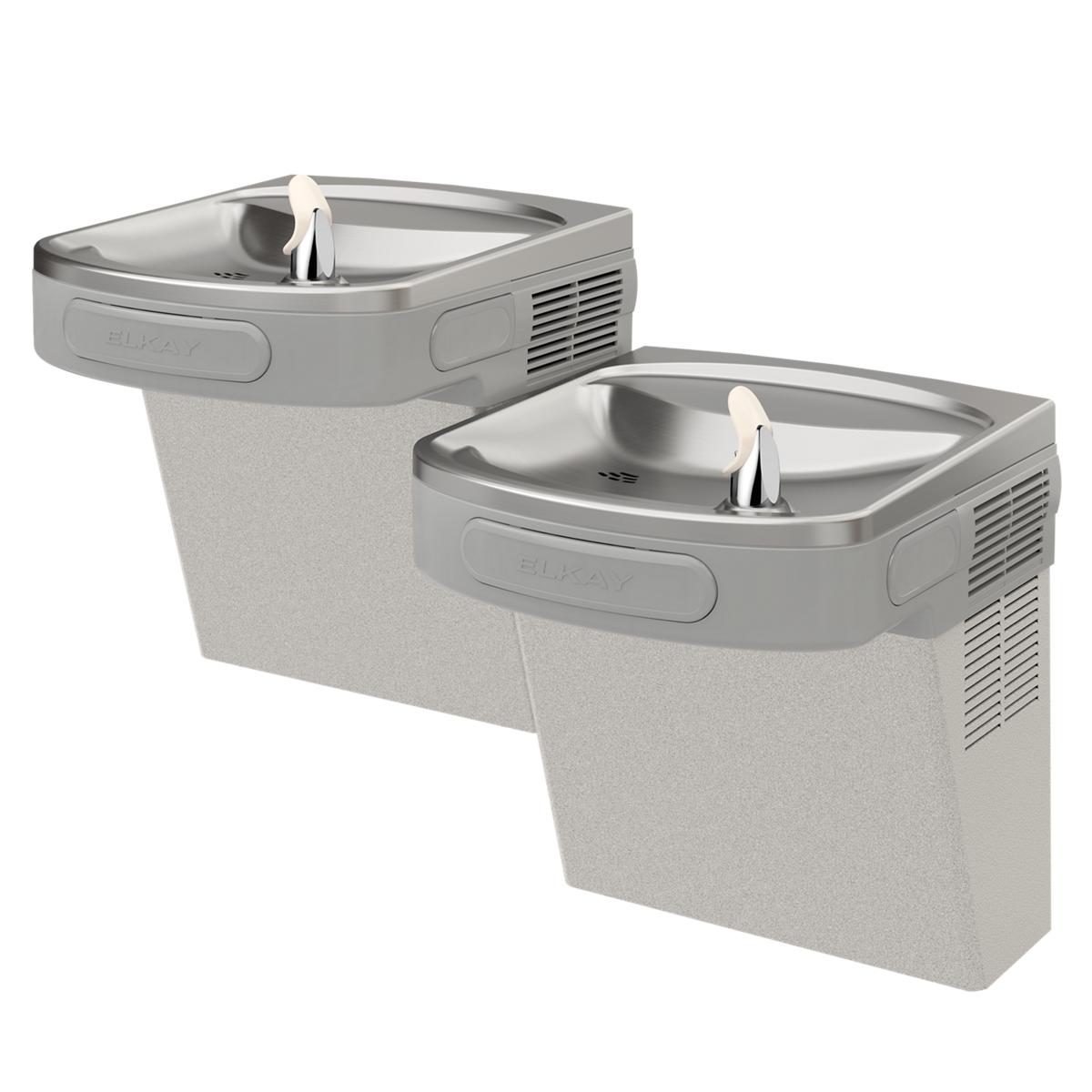 Elkay Versatile Cooler Wall Mount Bi-Level ADA Non-Filtered, Non-Refrigerated Light Gray Granite