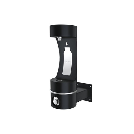 Elkay Outdoor ezH2O Single Arm Bottle Filling Station Wall Mount, Non-Filtered Non-Refrigerated Freeze Resistant Black