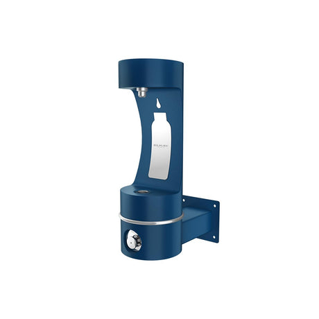 Elkay Outdoor ezH2O Single Arm Bottle Filling Station Wall Mount, Non-Filtered Non-Refrigerated Freeze Resistant Blue