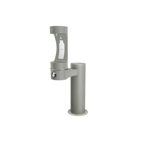 Elkay Outdoor ezH2O Bottle Filling Station Single Pedestal, Non-Filtered Non-Refrigerated Freeze Resistant Gray