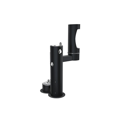 Elkay Outdoor ezH2O Lower Bottle Filling Station Bi-Level, Pedestal with Pet Station Non-Filtered Non-Refrigerated Black
