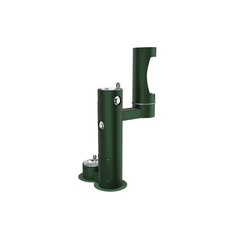 Elkay Outdoor ezH2O Lower Bottle Filling Station Bi-Level, Pedestal with Pet Station Non-Filtered Non-Refrigerated Evergreen