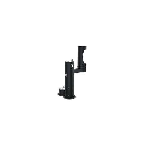 Elkay Outdoor ezH2O Lower Bottle Filling Station, Bi-Level Pedestal with Pet Station NonFilter, NonRefrige FreezeResist Black