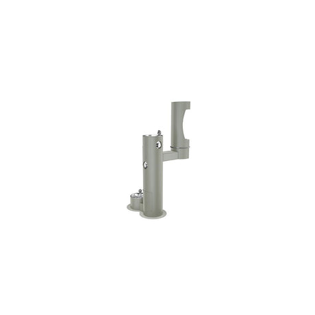 Elkay Outdoor ezH2O Lower Bottle Filling Station Bi-Level Pedestal, with Pet Station Non-Filtered NonRefrige Freeze Resistant Gray