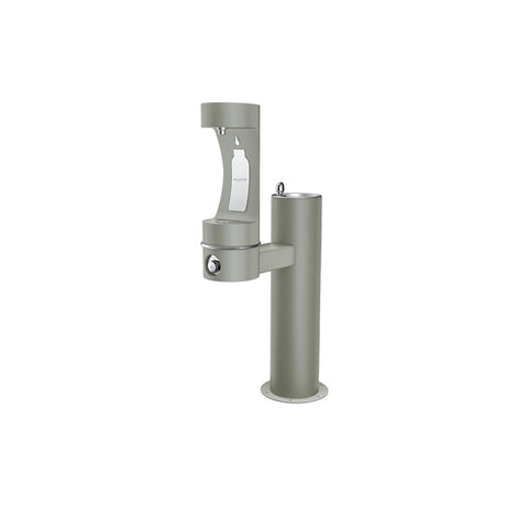 Elkay Outdoor ezH2O Lower Bottle Filling Station Bi-Level Pedestal, Non-Filtered Non-Refrigerated Freeze Resistant Gray