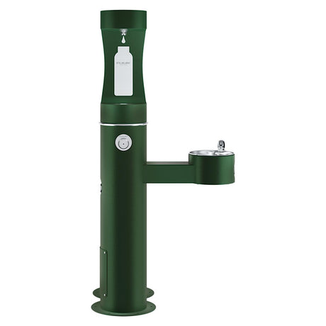 Elkay Outdoor ezH2O Upper Bottle Filling Station Bi-Level, Pedestal with Pet Station Non-Filtered Non-Refrigerated Evergreen