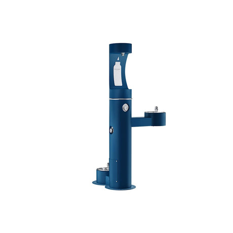 Elkay Outdoor ezH2O Upper Bottle Filling Station Bi-Level Pedestal, with Pet Station Non-Filtered NonRefrige Freeze Resistant Blue