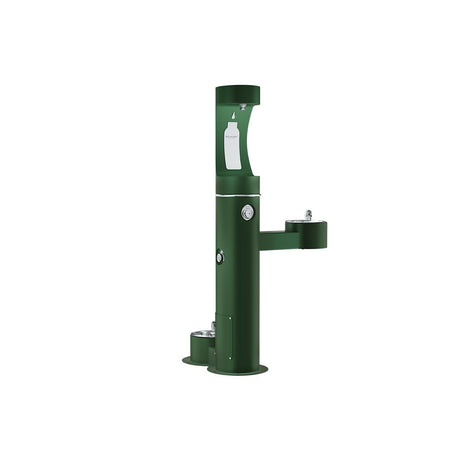 Elkay Outdoor ezH2O Upper Bottle Filling Station, Bi-Level Pedestal with Pet Station NonFilter, NonRefrige FreezeResist Evergreen
