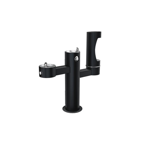 Elkay Outdoor ezH2O Lower Bottle Filling Station Tri-Level Pedestal, Non-Filtered Non-Refrigerated Black