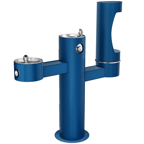 Elkay Outdoor ezH2O Lower Bottle Filling Station Tri-Level Pedestal, Non-Filtered Non-Refrigerated Blue