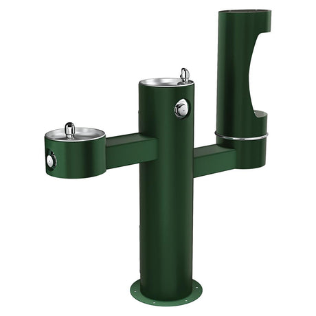 Elkay Outdoor ezH2O Lower Bottle Filling Station Tri-Level Pedestal, Non-Filtered Non-Refrigerated Evergreen
