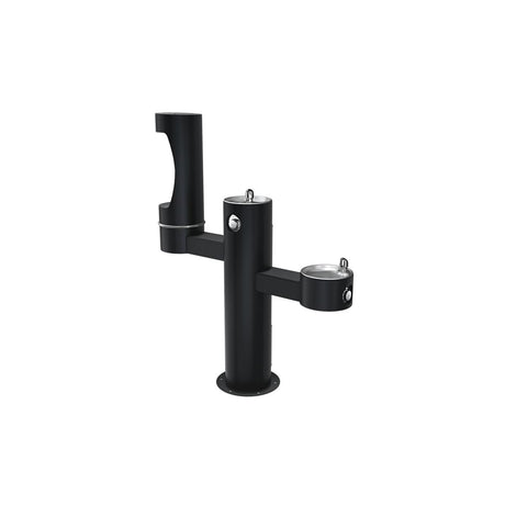 Elkay Outdoor ezH2O Middle Bottle Filling Station Tri-Level Pedestal, Non-Filtered Non-Refrigerated Black