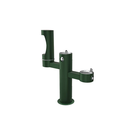 Elkay Outdoor ezH2O Middle Bottle Filling Station Tri-Level Pedestal, Non-Filtered Non-Refrigerated Evergreen