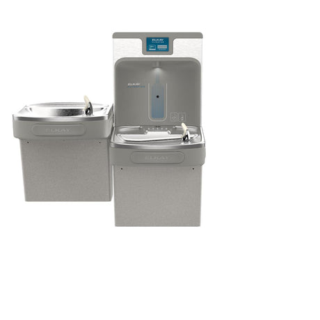 Elkay Enhanced ezH2O Bottle Filling Station, & Versatile Bi-Level ADA Cooler, Filtered Refrigerated Light Gray