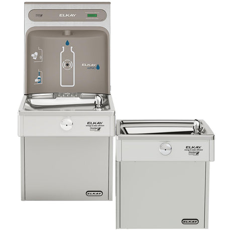 Elkay ezH2O Bottle Filling Station, & Bi-Level High Efficiency Vandal-Resistant Cooler, Non-Filtered Refrigerated Stainless