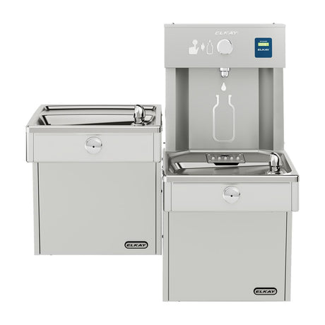 Elkay ezH2O Vandal-Resistant Bottle Filling Station, & Bi-Level Cooler, Non-Filtered Refrigerated Stainless