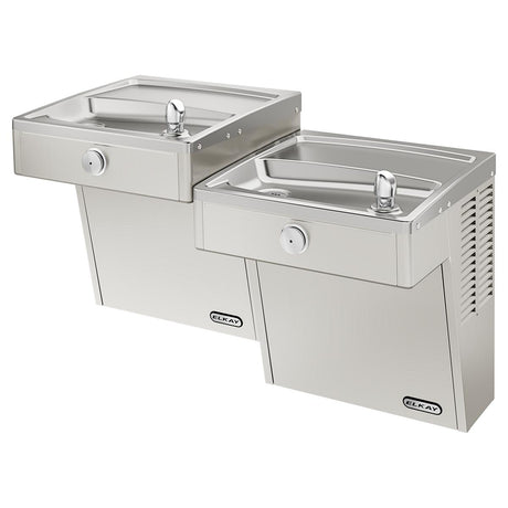 Elkay Cooler Wall Mount Bi-Level ADA Vandal-Resistant, Non-Filtered Non-Refrigerated Stainless