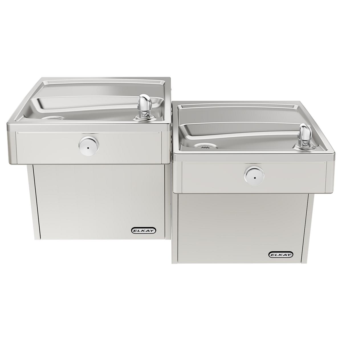 Elkay Cooler Wall Mount Bi-Level ADA Frost Resistant, Vandal-Resistant Non-Filtered Non-Refrigerated Stainless