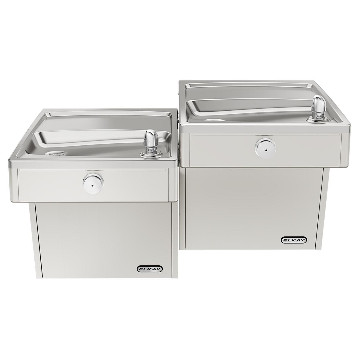 Elkay Cooler Wall Mount Bi-Level Reverse ADA Vandal-Resistant, Non-Filtered Refrigerated Stainless