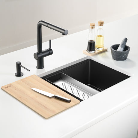 11.8-in. x 18.1-in. Solid Wood Cutting Board for Maris Granite Sinks