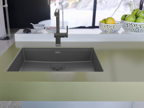 Maris Undermount 25-in x 18.94-in Granite ADA Single Bowl Sink in Stone Grey