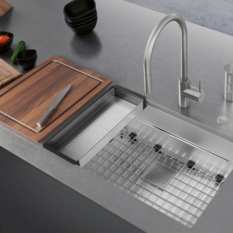 Peak Workcenter 29-in. x 18-in. 16 Gauge Stainless Steel Undermount Single Bowl Kitchen Sink