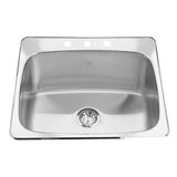 Kindred Utility Collection 25.63-in LR x 22.06-in FB x 12-in DP Drop In Single Bowl 3-Hole Stainless Steel Laundry Sink