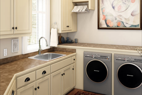 Kindred Utility Collection 25.63-in LR x 22.06-in FB x 12-in DP Drop In Single Bowl 3-Hole Stainless Steel Laundry Sink