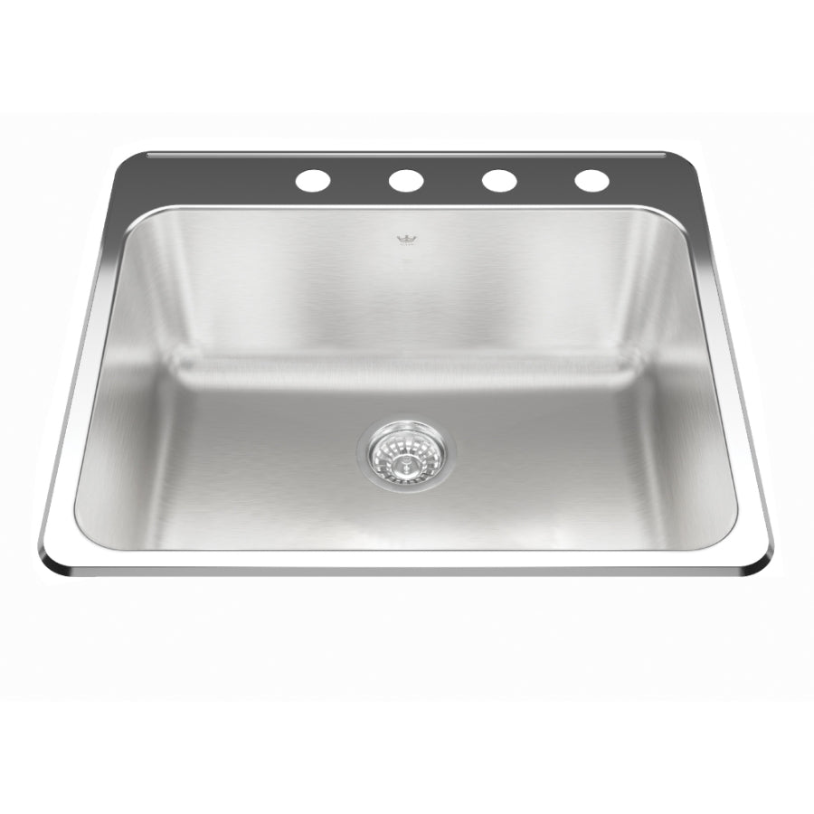 Kindred Utility Collection 25.25-in LR x 22-in FB x 10-in DP Drop In Single Bowl 4-Hole Stainless Steel Laundry Sink