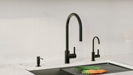 8.75-in Single Handle Cold Water Filtration Faucet in Industrial Black