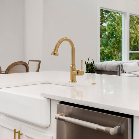 Talis C HighArc Kitchen Faucet, 2-Spray Pull-Down, 1.75 GPM in Brushed Gold Optic
