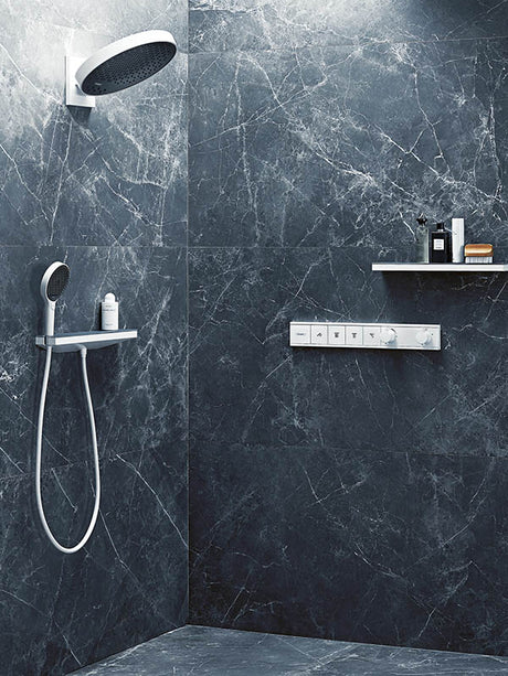 Rainfinity Showerhead 250 3-Jet, 2.5 GPM with RainSelect Thermostatic Trim for 4 Functions in Matte White