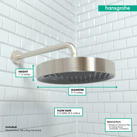 Rainfinity Showerhead 250 1-Jet, 2.5 GPM in Brushed Nickel