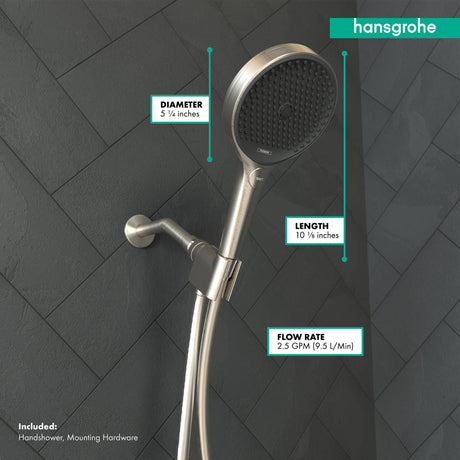Rainfinity Handshower 130 3-Jet, 2.5 GPM in Brushed Nickel