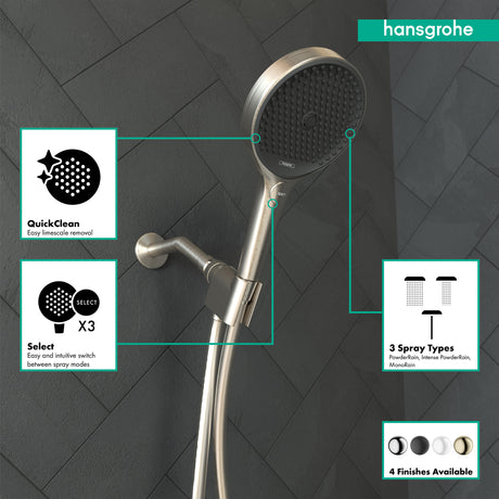 Rainfinity Handshower 130 3-Jet, 1.75 GPM in Brushed Nickel
