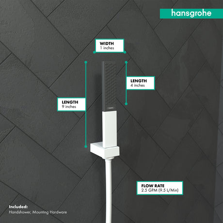 Rainfinity Baton Handshower 100 1-Jet, 2.5 GPM in Matte White