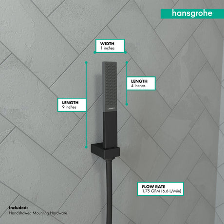 Rainfinity Baton Handshower 100 1-Jet, 1.75 GPM in Matte Black